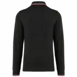 Heren polo van piquétricot met lange mouwen, black / red / white — productfoto 15