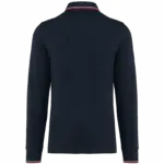 Heren polo van piquétricot met lange mouwen, navy / red / white — productfoto 18