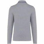 Heren polo van piquétricot met lange mouwen, oxford grey / navy / white — productfoto 21
