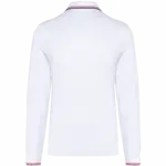 Heren polo van piquétricot met lange mouwen, white / navy / red — productfoto 24