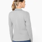 Dames polo van piquétricot met lange mouwen — productfoto 2