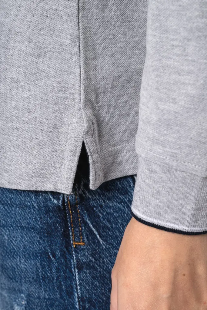 Dames polo van piquétricot met lange mouwen — productfoto 4