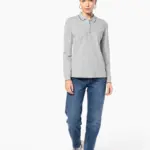 Dames polo van piquétricot met lange mouwen — productfoto 8