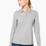 Dames polo van piquétricot met lange mouwen — productfoto 9