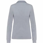 Dames polo van piquétricot met lange mouwen, oxford grey / navy / white — productfoto 21