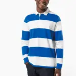 Gestreepte uniseks polo lange mouwen — productfoto 2