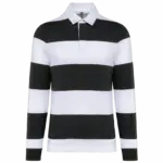 PS_K285_BLACK-WHITESTRIPES - Hidalgo-werbeartikel Gestreepte uniseks polo lange mouwen, black / white stripes — productfoto 25