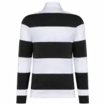 PS_K285-B_BLACK-WHITESTRIPES - Hidalgo-werbeartikel Gestreepte uniseks polo lange mouwen, black / white stripes — productfoto 26