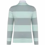 PS_K285-B_LIGHTGREY-ICEMINTSTRIPES - Hidalgo-werbeartikel Gestreepte uniseks polo lange mouwen, light grey / ice mint stripes — productfoto 29