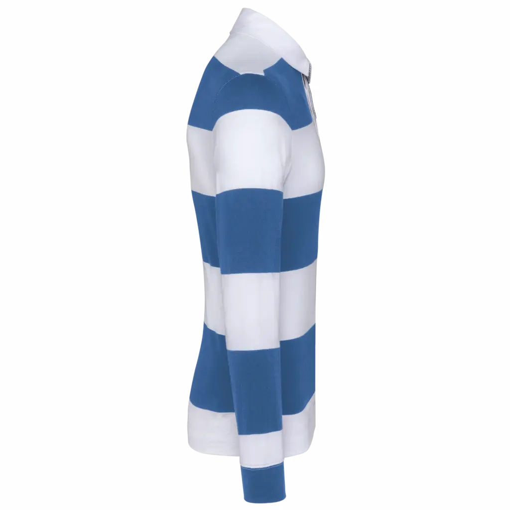PS_K285-S_LIGHTROYALBLUE-WHITESTRIPES - Hidalgo-werbeartikel Gestreepte uniseks polo lange mouwen, light royal blue / white stripes — productfoto 30