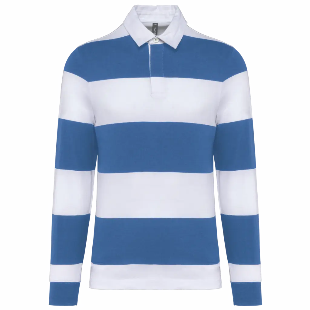 PS_K285_LIGHTROYALBLUE-WHITESTRIPES - Hidalgo-werbeartikel Gestreepte uniseks polo lange mouwen, light royal blue / white stripes — productfoto 31