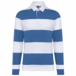 PS_K285_LIGHTROYALBLUE-WHITESTRIPES - Hidalgo-werbeartikel Gestreepte uniseks polo lange mouwen, light royal blue / white stripes — productfoto 31