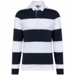 PS_K285_NAVY-WHITESTRIPES - Hidalgo-werbeartikel Gestreepte uniseks polo lange mouwen, navy / white stripes — productfoto 34