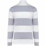 PS_K285-B_OXFORDGREY-WHITESTRIPES - Hidalgo-werbeartikel Gestreepte uniseks polo lange mouwen, oxford grey / white stripes — productfoto 38