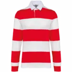 PS_K285_RED-WHITESTRIPES - Hidalgo-werbeartikel Gestreepte uniseks polo lange mouwen, red / white stripes — productfoto 40