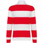 PS_K285-B_RED-WHITESTRIPES - Hidalgo-werbeartikel Gestreepte uniseks polo lange mouwen, red / white stripes — productfoto 41
