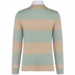 PS_K285-B_SAGE-LIGHTSANDSTRIPES - Hidalgo-werbeartikel Gestreepte uniseks polo lange mouwen, sage / light sand stripes — productfoto 44