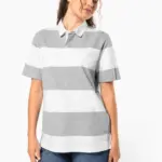 Gestreepte uniseks polo korte mouwen — productfoto 2