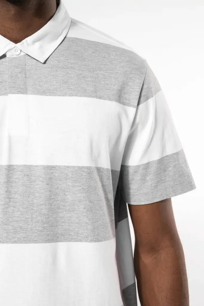 Gestreepte uniseks polo korte mouwen — productfoto 7