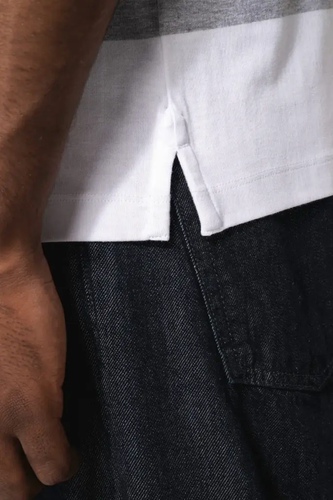 Gestreepte uniseks polo korte mouwen — productfoto 8