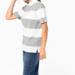 Gestreepte uniseks polo korte mouwen — productfoto 9