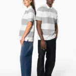Gestreepte uniseks polo korte mouwen — productfoto 10