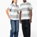Gestreepte uniseks polo korte mouwen — productfoto 12