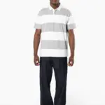 Gestreepte uniseks polo korte mouwen — productfoto 17