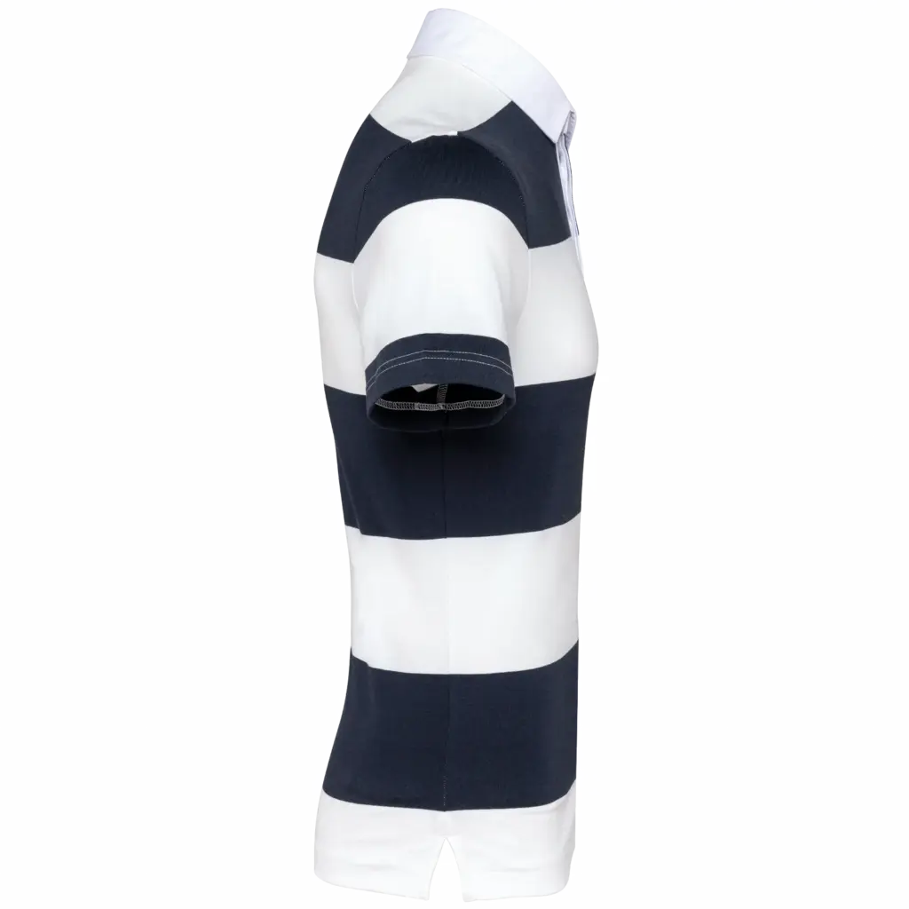 Gestreepte uniseks polo korte mouwen, navy / white stripes — productfoto 18