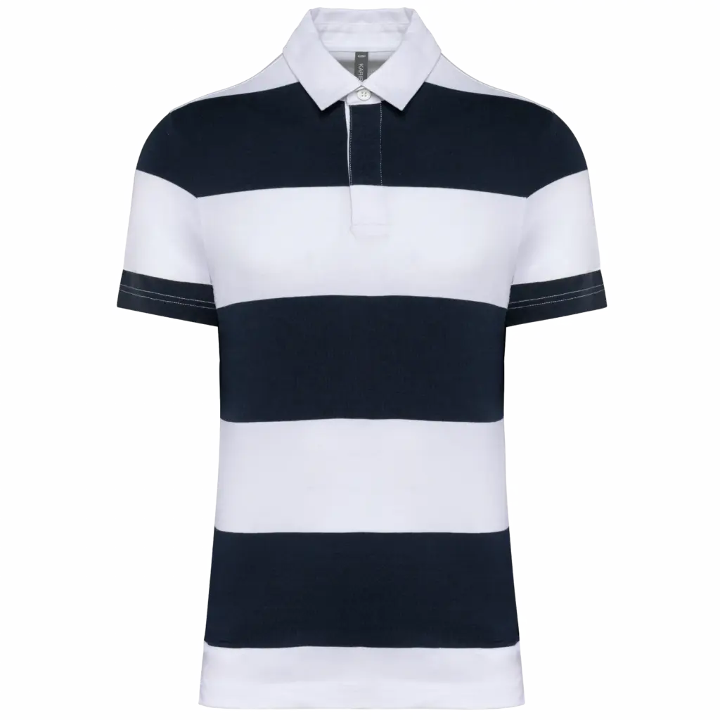 Gestreepte uniseks polo korte mouwen, navy / white stripes — productfoto 19
