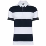 Gestreepte uniseks polo korte mouwen, navy / white stripes — productfoto 19