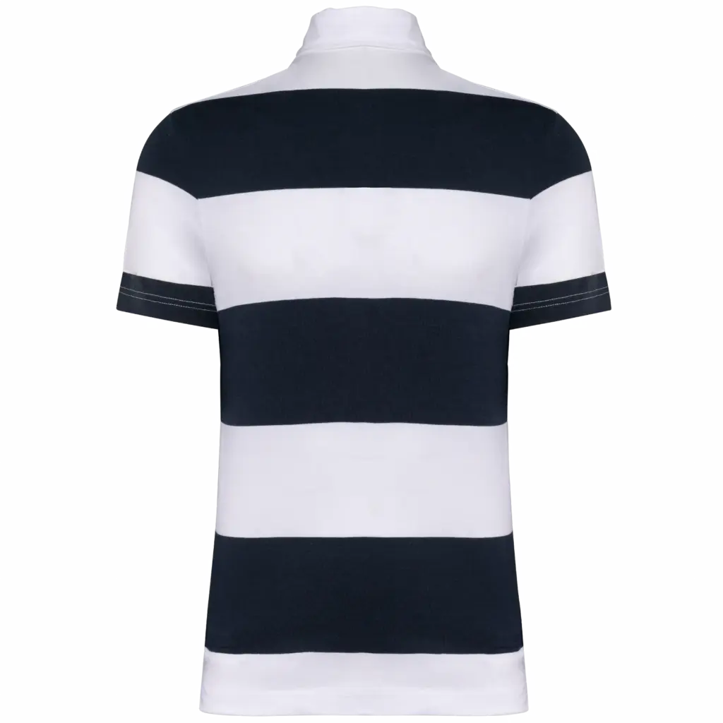 Gestreepte uniseks polo korte mouwen, navy / white stripes — productfoto 20