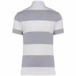 Gestreepte uniseks polo korte mouwen, oxford grey / white stripes — productfoto 23