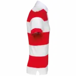 Gestreepte uniseks polo korte mouwen, red / white stripes — productfoto 24