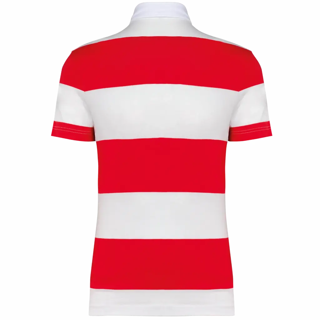 Gestreepte uniseks polo korte mouwen, red / white stripes — productfoto 26