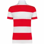 Gestreepte uniseks polo korte mouwen, red / white stripes — productfoto 26