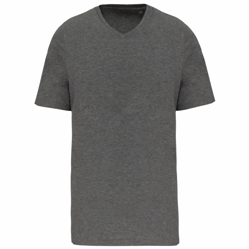 Heren-T-shirt Supima® V-hals korte mouwen, grey heather — productfoto 2