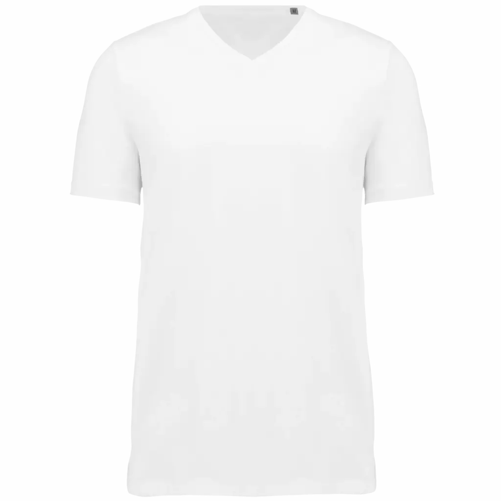 Heren-T-shirt Supima® V-hals korte mouwen, white — productfoto 8