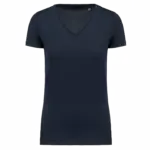 Dames-T-shirt Supima® V-hals korte mouwen, navy — productfoto 2