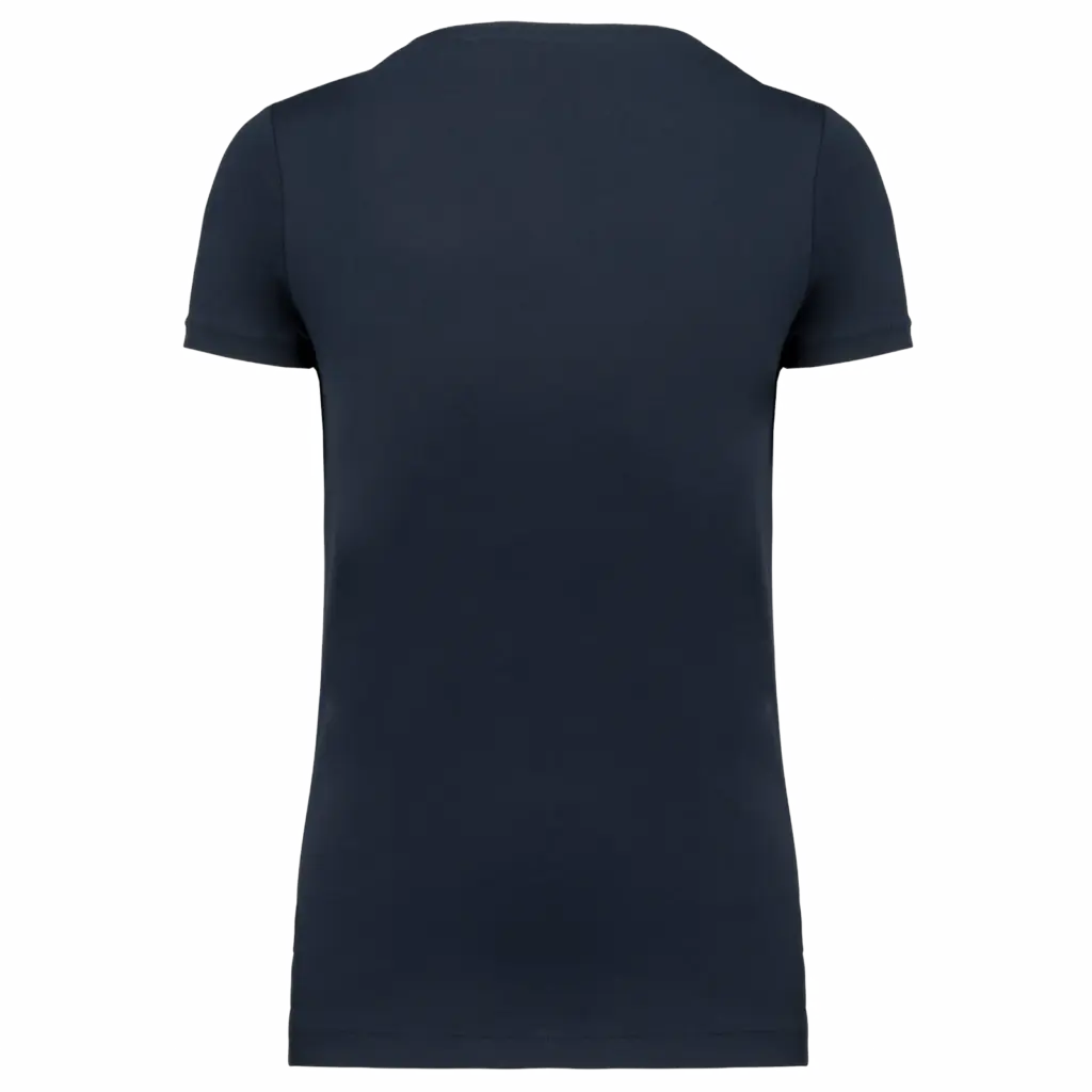 PS_K3003-B_NAVY - Hidalgo-werbeartikel Dames-T-shirt Supima® V-hals korte mouwen, navy — productfoto 3