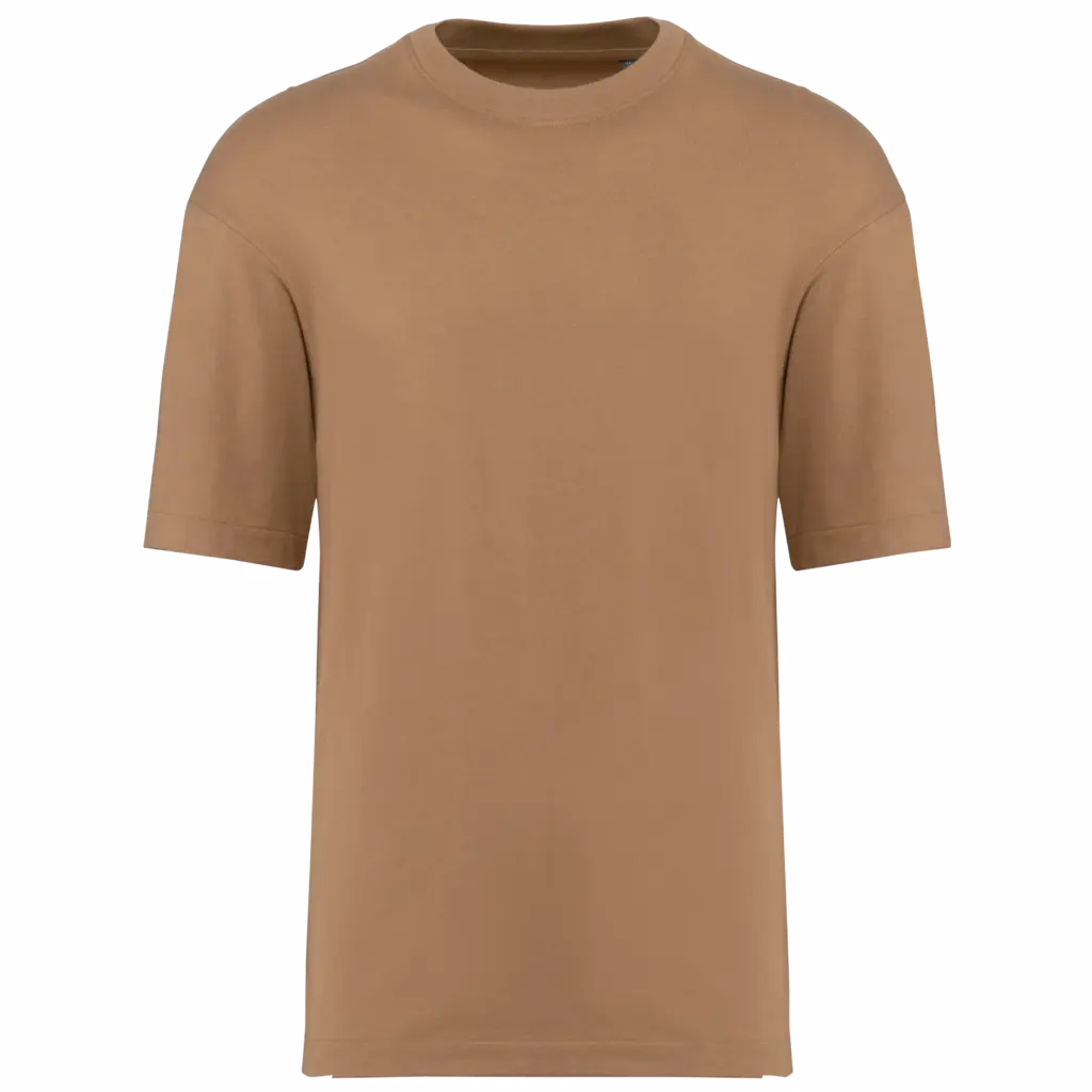 Oversized T-shirt korte mouwen uniseks, camel — productfoto 22
