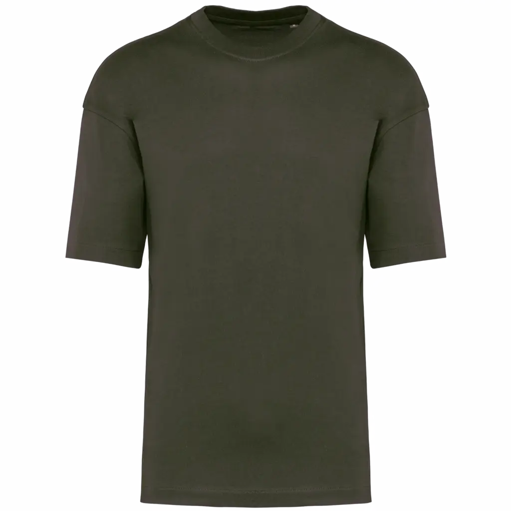 Oversized T-shirt korte mouwen uniseks, khaki — productfoto 31