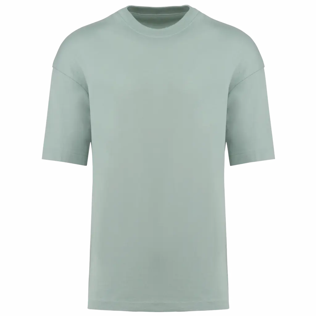 Oversized T-shirt korte mouwen uniseks, sage — productfoto 40