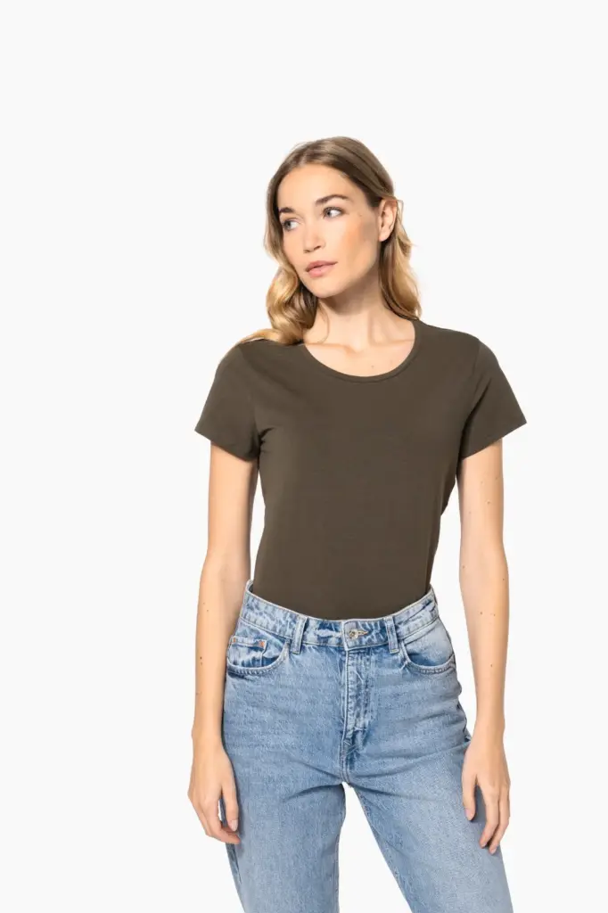 Dames-T-shirt ronde hals korte mouwen — productfoto 3