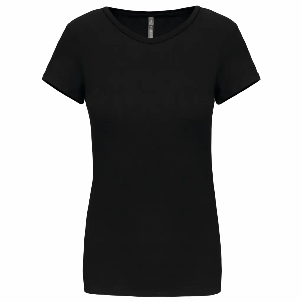 Dames-T-shirt ronde hals korte mouwen, black — productfoto 5