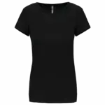 Dames-T-shirt ronde hals korte mouwen, black — productfoto 5