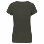 Dames-T-shirt ronde hals korte mouwen, dark khaki — productfoto 9