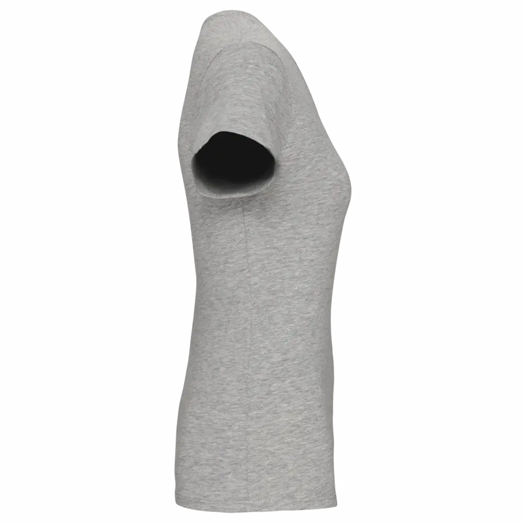 Dames-T-shirt ronde hals korte mouwen, light grey heather — productfoto 10