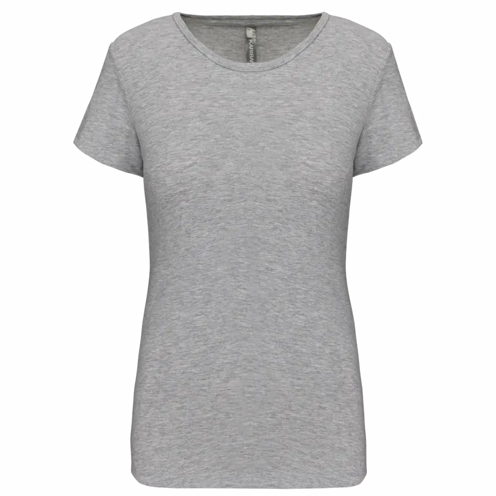 Dames-T-shirt ronde hals korte mouwen, light grey heather — productfoto 11