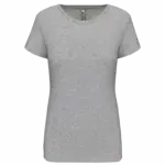 Dames-T-shirt ronde hals korte mouwen, light grey heather — productfoto 11
